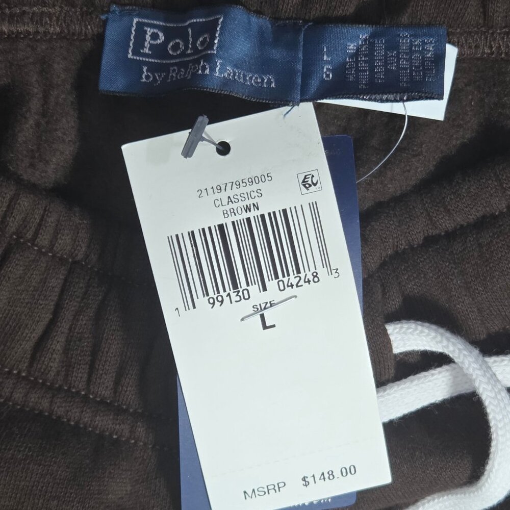 Polo Ralph Lauren Arctic Fleece Knit Ankle Open Bottom Sweatpants Circuit Brown - Picture 3 of 5